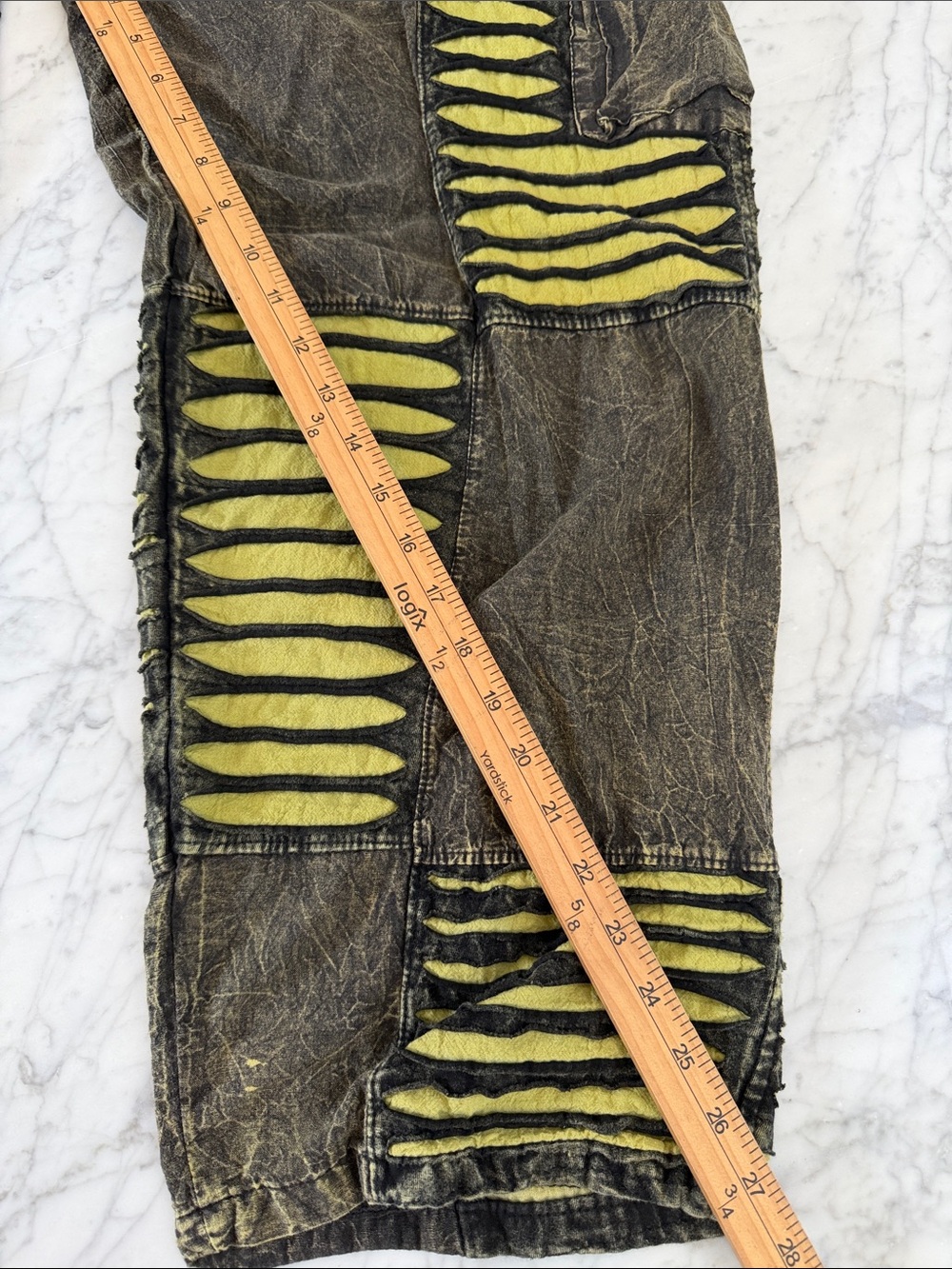 Boho Patchwork Ribbed Cotton Baggy Pants Sz M Karma Nepal Crafts - Picture 3 of 7